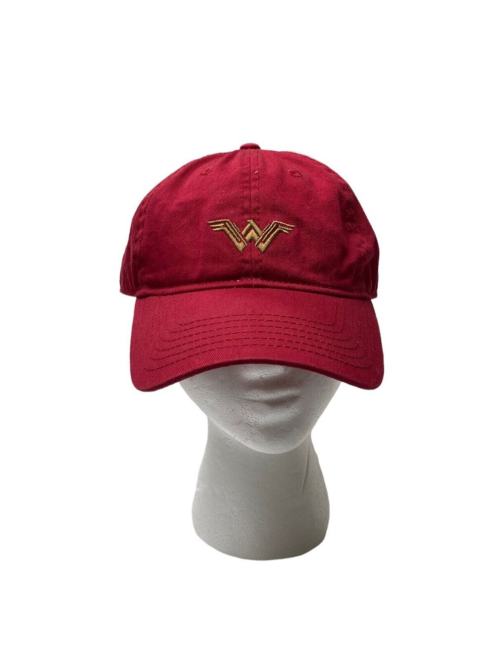 Wonder Woman Adjustable Embroidered Logo Dad Hat Cap Red